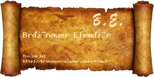 Brünauer Elemér névjegykártya